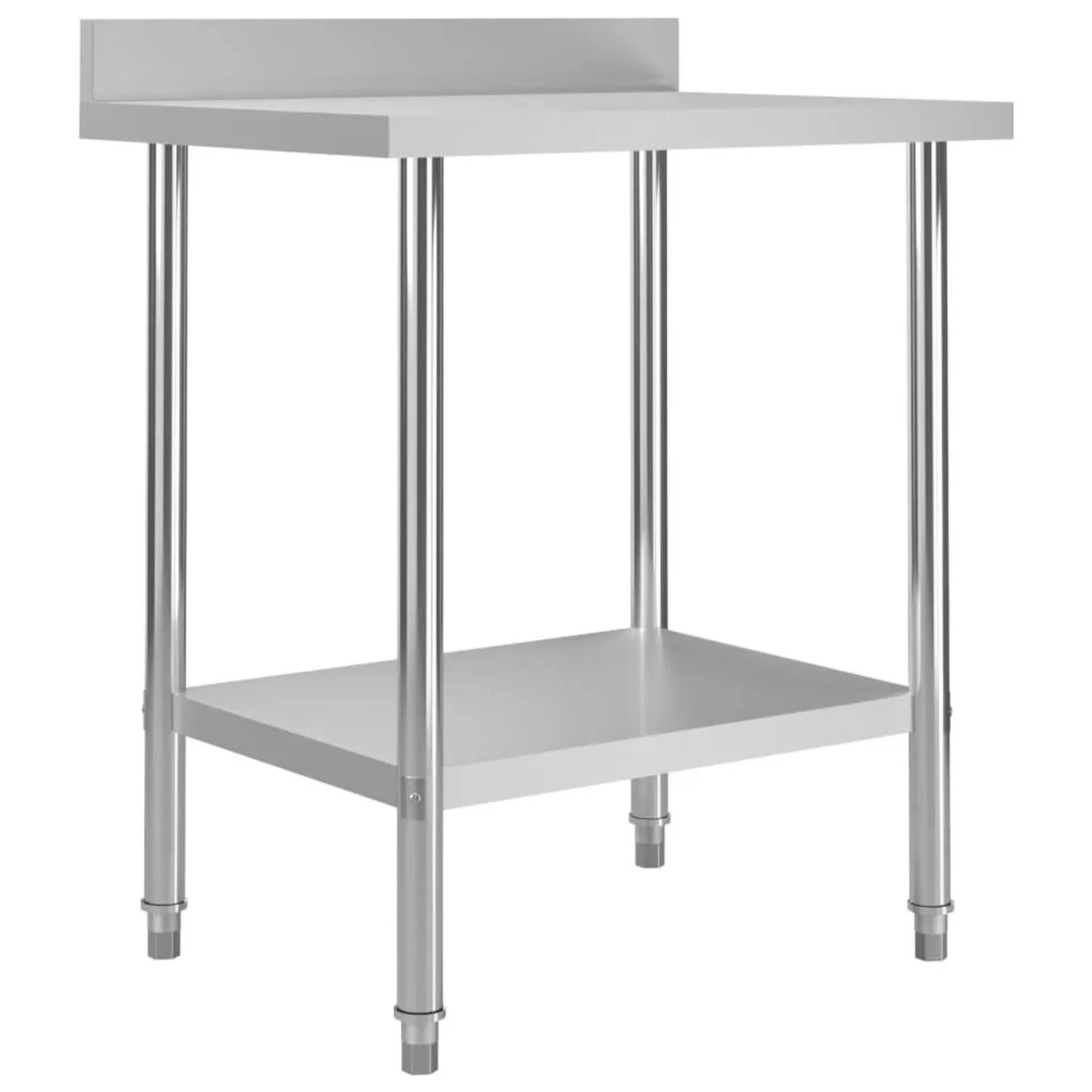 DELUKE Edelstahl Arbeitstisch KUGO 80x60x93cm Mit Aufkantung Gastro-Arbeitstisch Arbeitsfläche Gastro-Küchentisch Küchen...