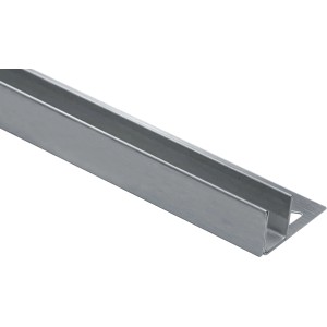 Dural Glas Gefällekeil Shower-GK Rechts, 98 cm, Edelstahl Fliesenschiene für Glasaufnahme am Boden.