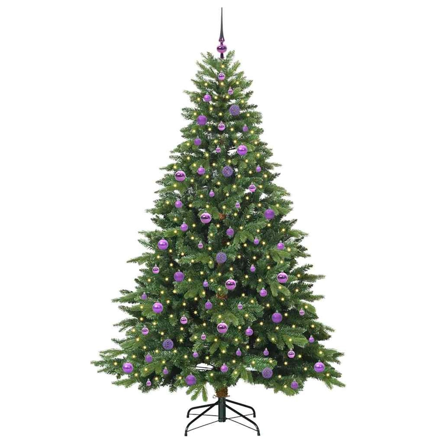 vidaXL Künstlicher Weihnachtsbaum mit 300 LEDs Grün 210 cm PE und PVC 3397568