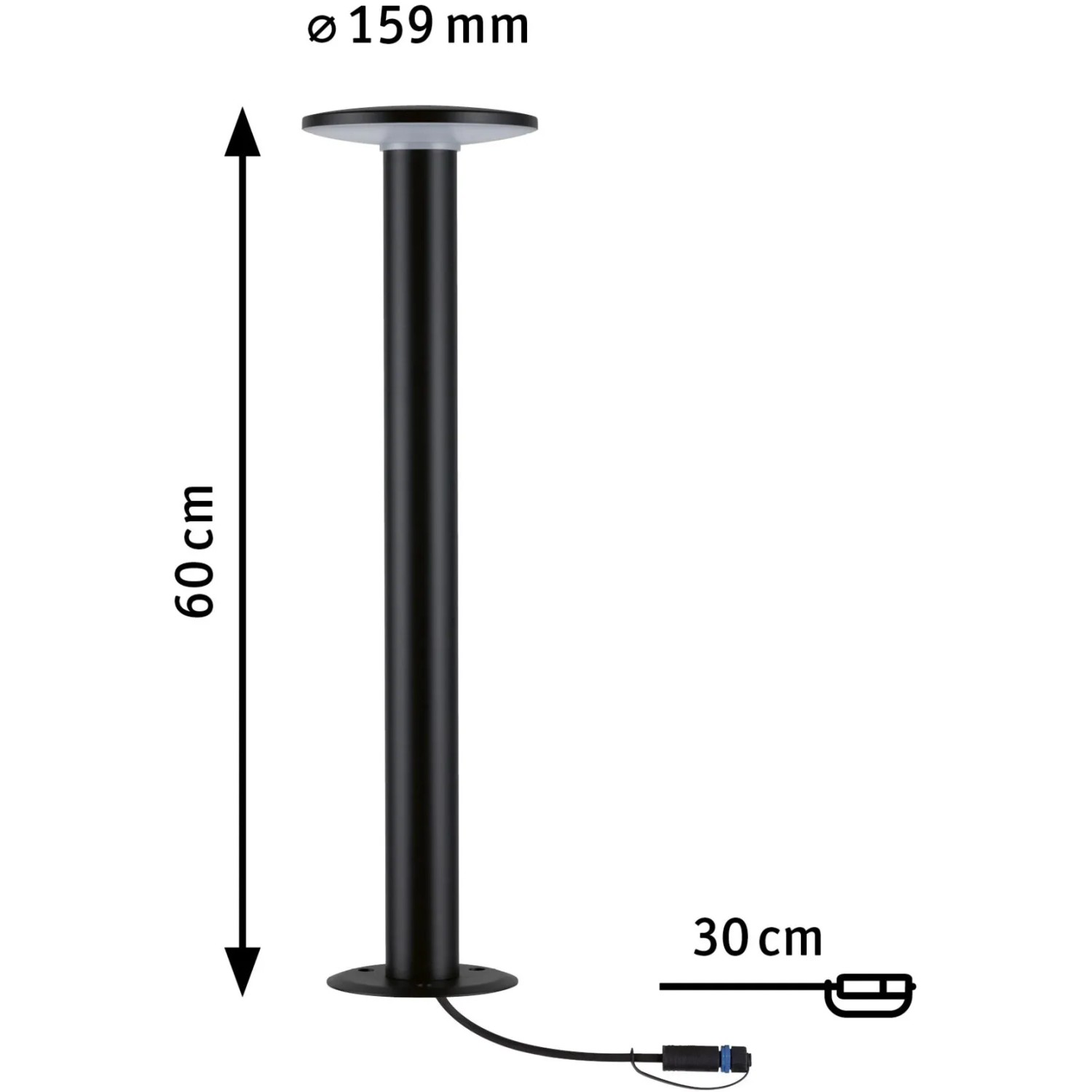 Paulmann LED-Wegeleuchte Plate Plug & Shine, anthrazit, 60cm hoch. Ideal für Gartenwege.