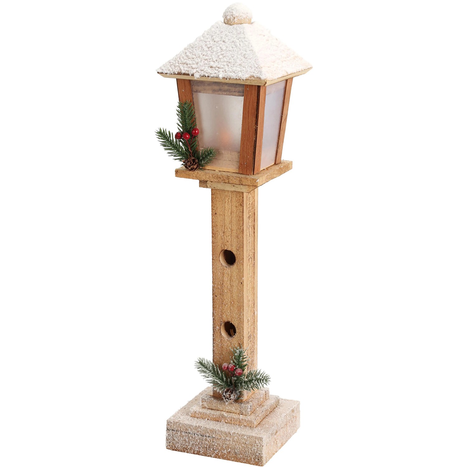 Deko-Laterne mit LED 12 cm x 12 cm x 52 cm Natur