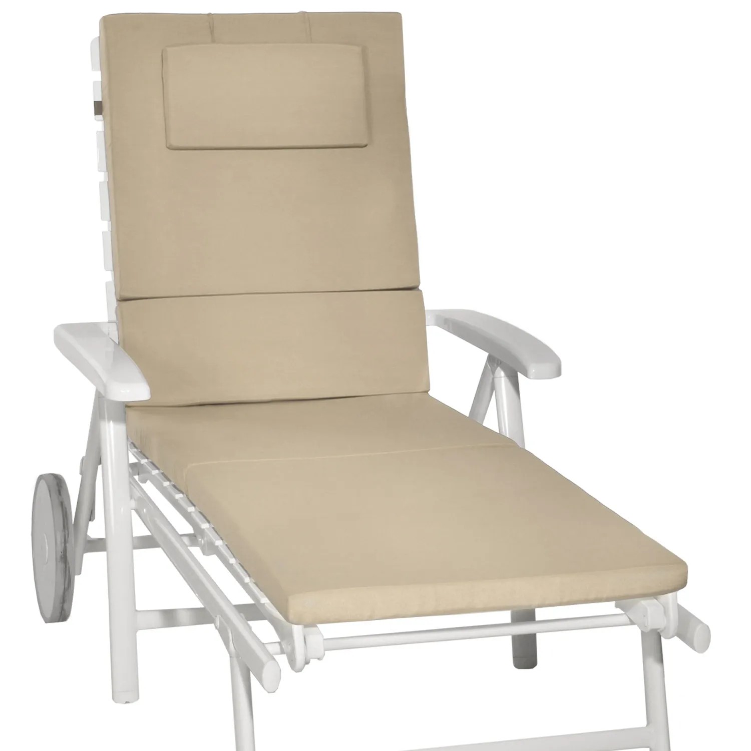 Beautissu Loft RL Rollliegenauflage 200x60 Natur: Bequeme Gartenliege Auflage in Natur.