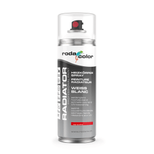 Weißes RodaColor Heizkörperspray 400ml, ideal zum Lackieren von Heizkörpern.