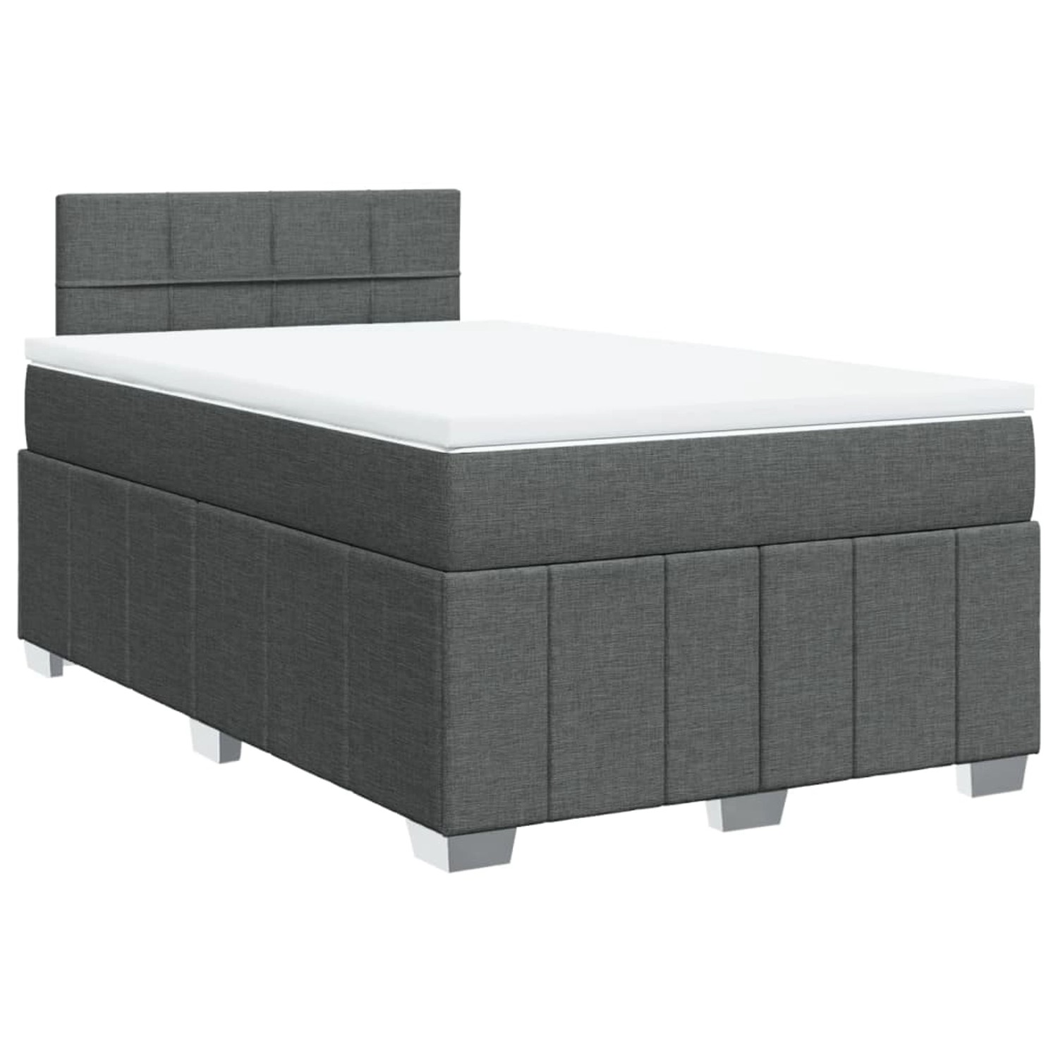 vidaXL Boxspringbett mit Matratze Dunkelgrau 120x200 cm Stoff 3287036 günstig online kaufen