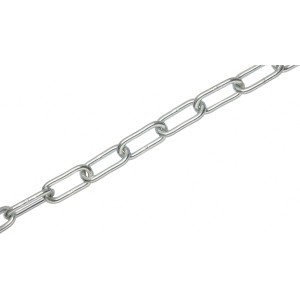 Verzinkte LUX Rundstahlkette, langgliedrig, 5 mm, als Meterware.