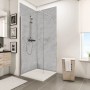 Schulte Duschrückwand ExpressPlus DecoDesign Stein Grau Hell, 255x100cm. Bad mit grauer Steinoptik.