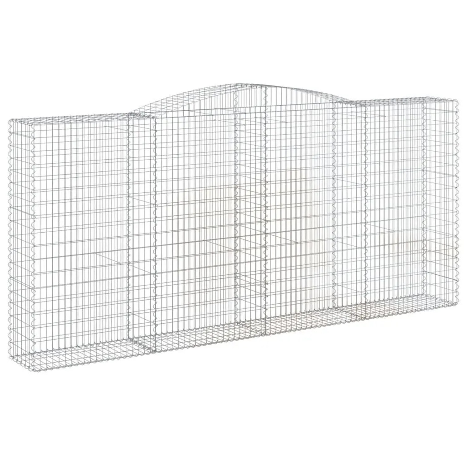 vidaXL Gabionen mit Hochbogen 2 Stk 400x50x180/200cm Verzinktes Eisen 3147048