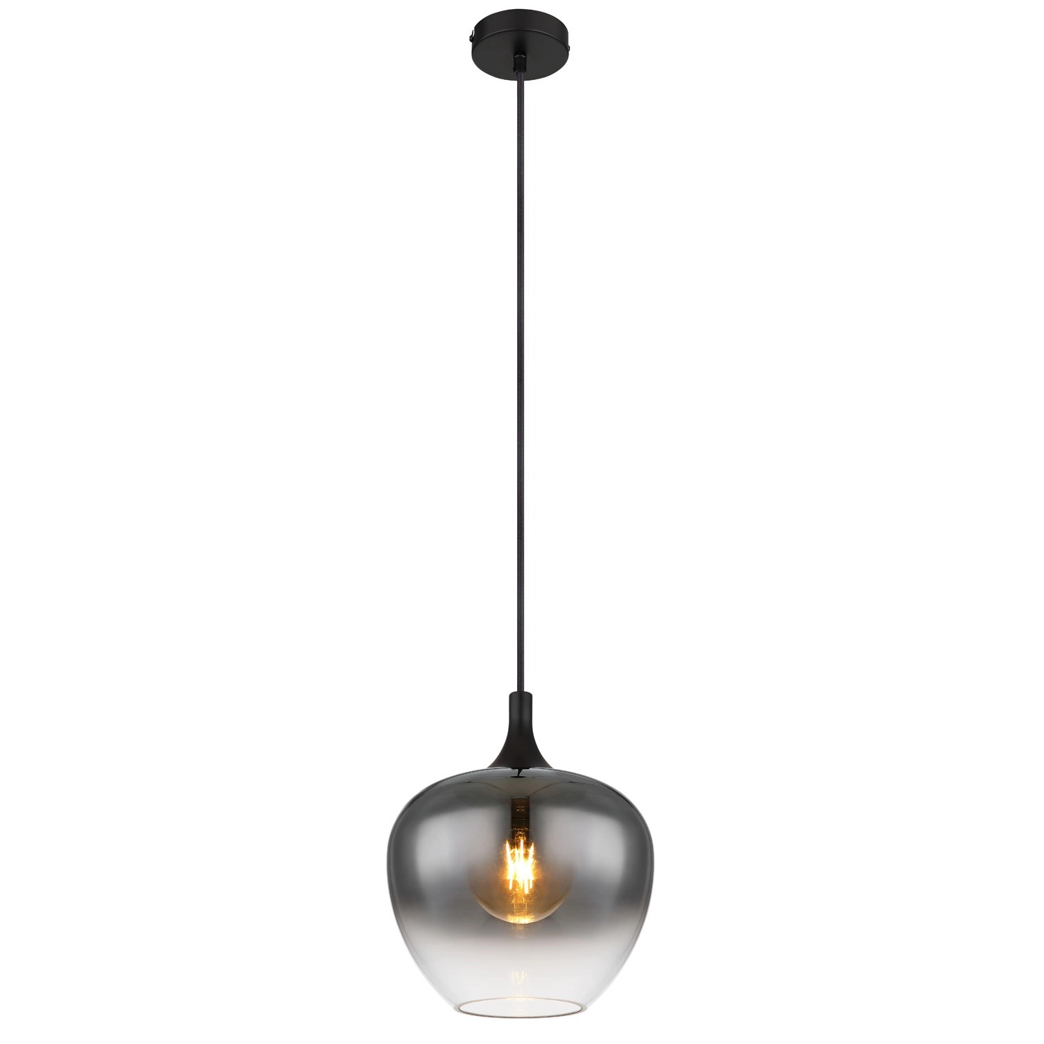 GLOBO Pendelleuchte schwarz Metall H/D: ca. 120x24 cm E27 1 Brennstellen günstig online kaufen