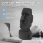 Anthrazitfarbene Moai Rapa Nui Figur, 53,5 cm hoch, aus Kunstharz für Haus und Garten.