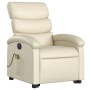 Elektrischer Massagesessel mit Aufstehhilfe in Creme Kunstleder.