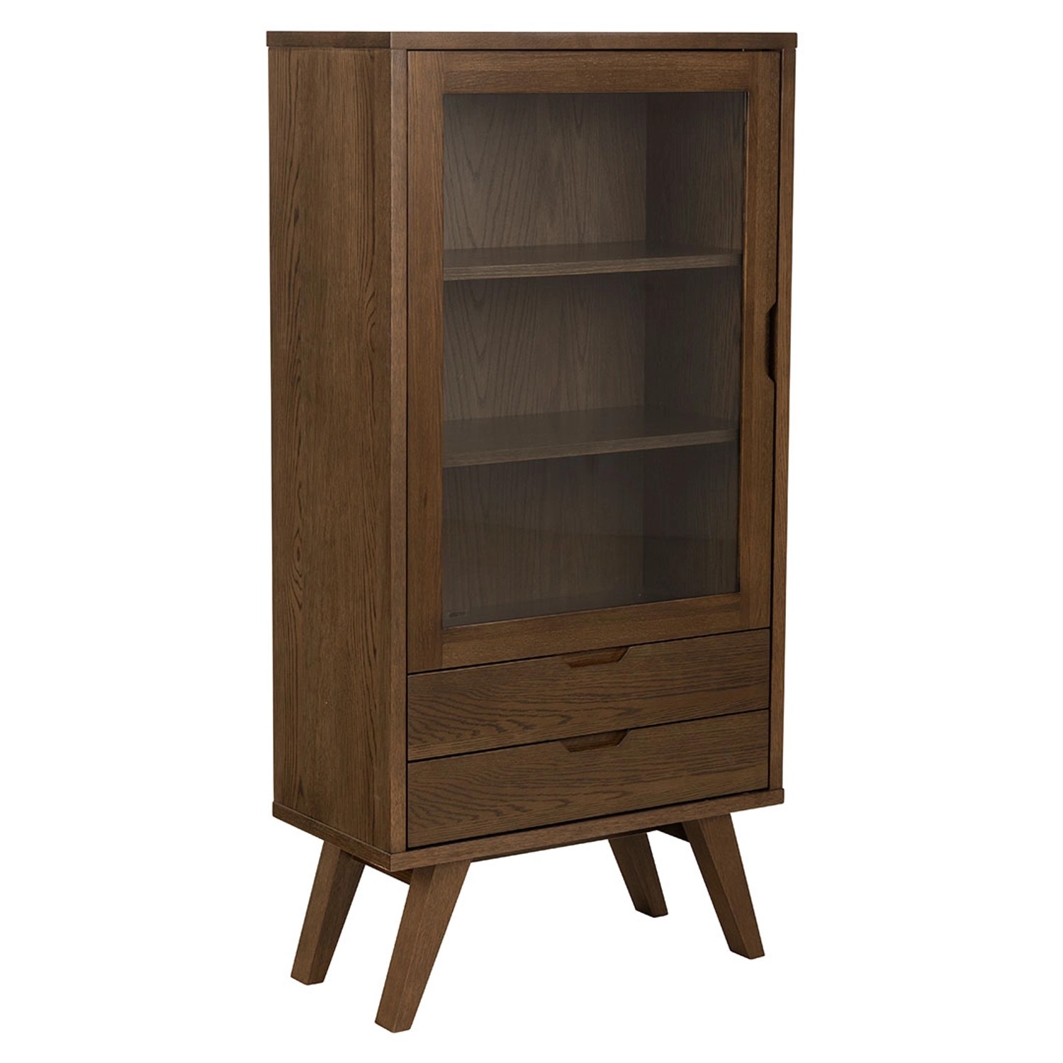 ebuy24 A-Line Vitrinenschrank 1 Tür 2 Schubladen 2 Regale Grau günstig online kaufen