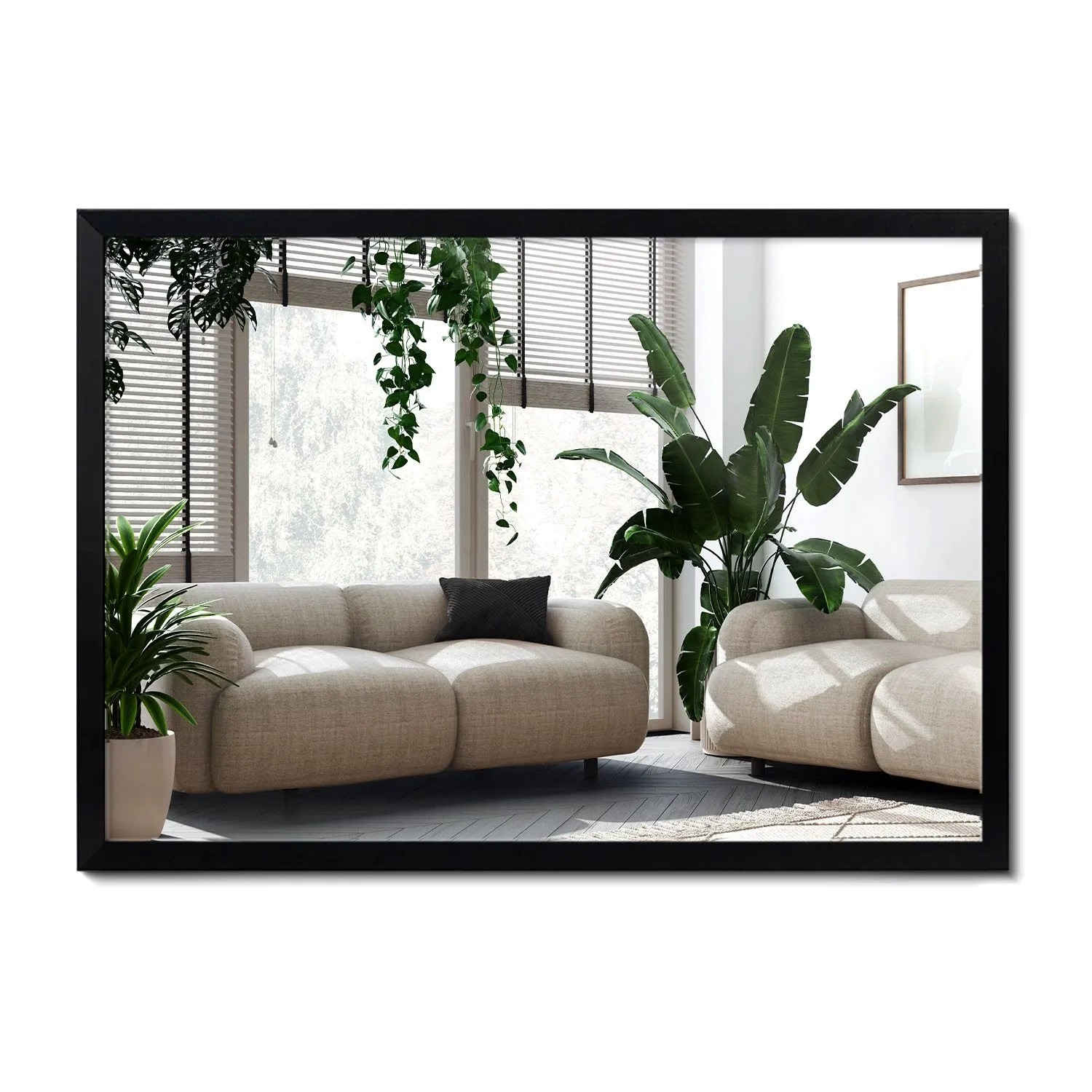 Wallfluent Wandspiegel Rechteckig Mit Rahmen 50x70 cm Spiegel Rechteckig Schwarzer Rahmen Garderobenspiegel Mit Rahmen