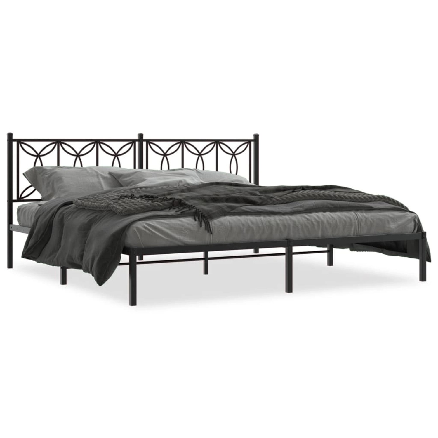 vidaXL Bettgestell mit Kopfteil Metall Schwarz 200x200 cm Modell 92105320 günstig online kaufen