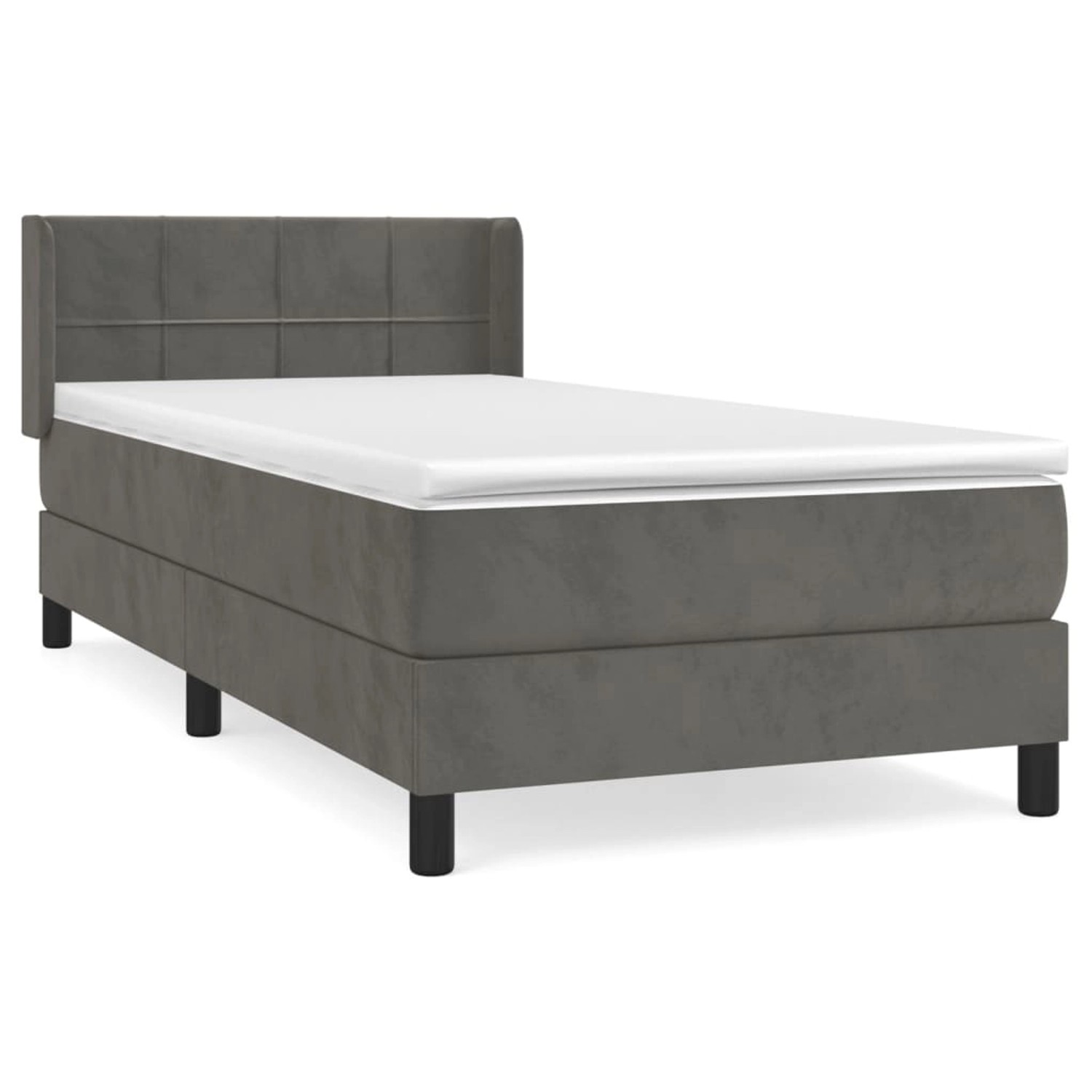 Vidaxl Boxspringbett Mit Matratze Dunkelgrau 90x200 Cm Samt günstig online kaufen