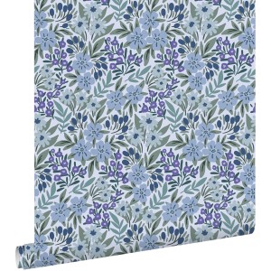 ESTAhome Tapete Blumen Blau 50 X 900 Cm 131447