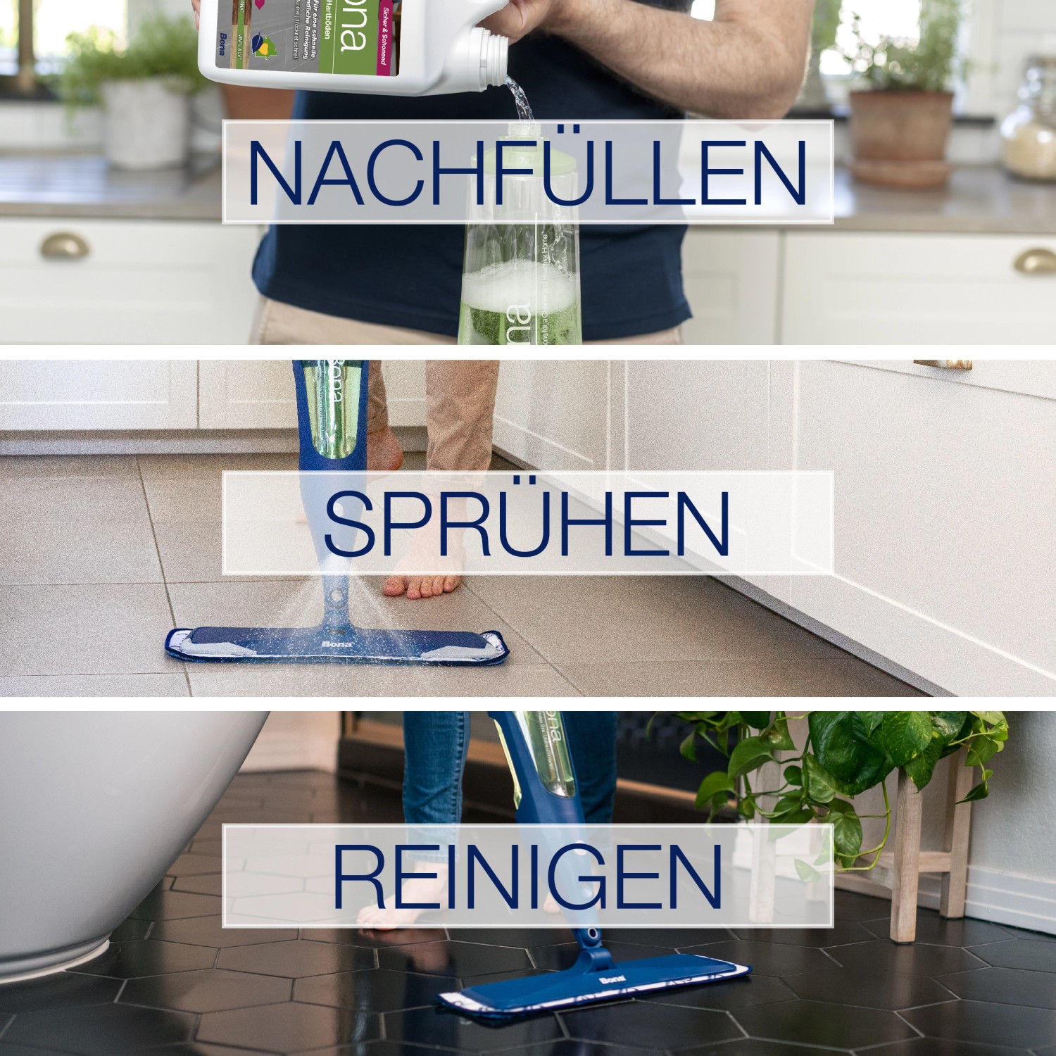 Bona Reiniger Nachfüllkanister: Nachfüllen, Sprühen und Reinigen von Stein-, Fliesen- und Laminatböden.