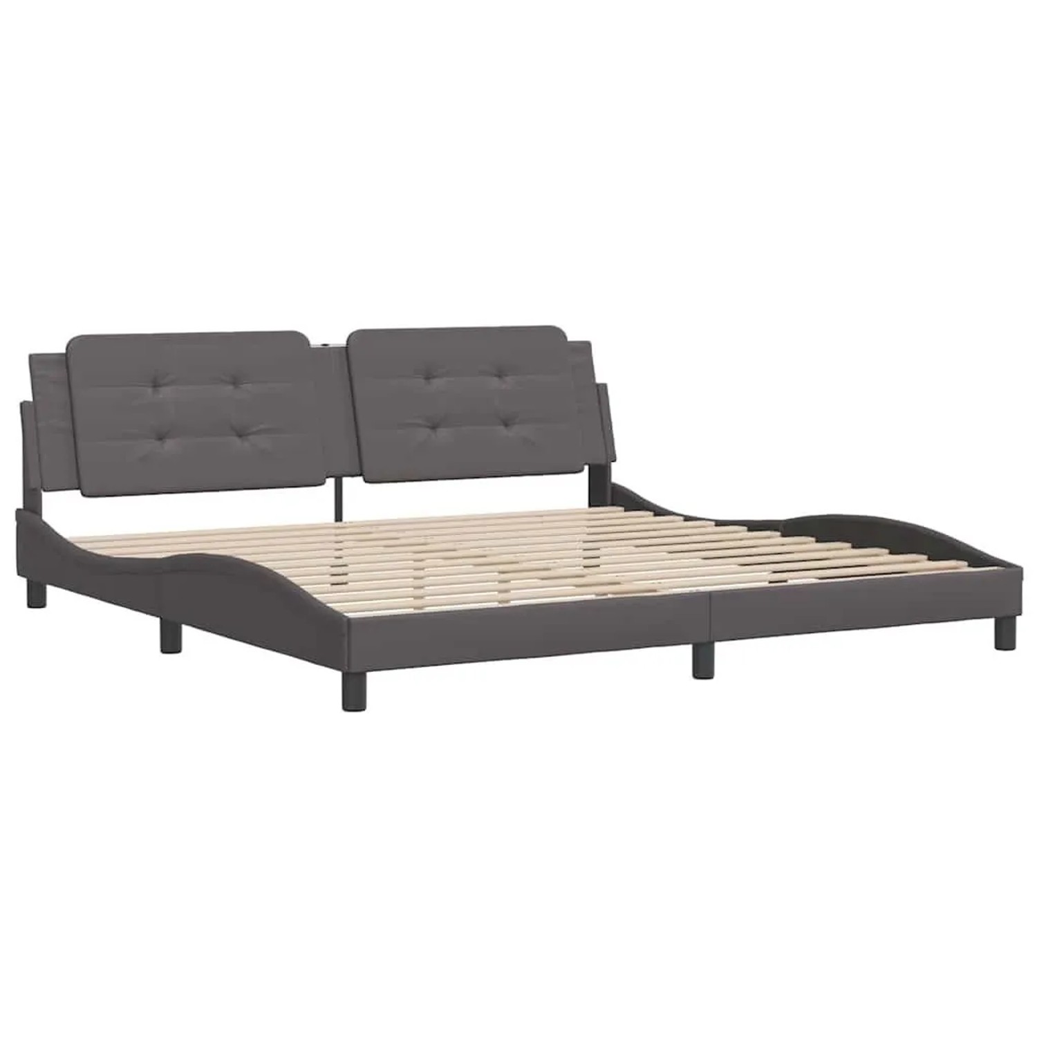 vidaXL Bettgestell ohne Matratze Zadar Grau 200x200 cm Kunstleder 3208208