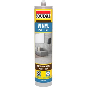 Soudal Vinyl- & PVC-Dichtstoff Nuss, 290ml Kartusche für elastische Fugen.