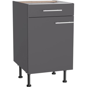 Optifit Unterschrank Ingvar420, 50 cm, Anthrazit Matt mit Schublade und Tür.