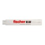 Fischer Holzgliedermaßstab, 2 Meter, weiß, zusammengeklappt. Präzises Messwerkzeug mit rotem Fischer-Logo.
