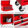 Tectake Werkzeugwagen  8 Kugelgelagerte Schubladen Mit Antirutschmatten Belastbarkeit 150 kg  69 x 33 x 110 cm Rot_4