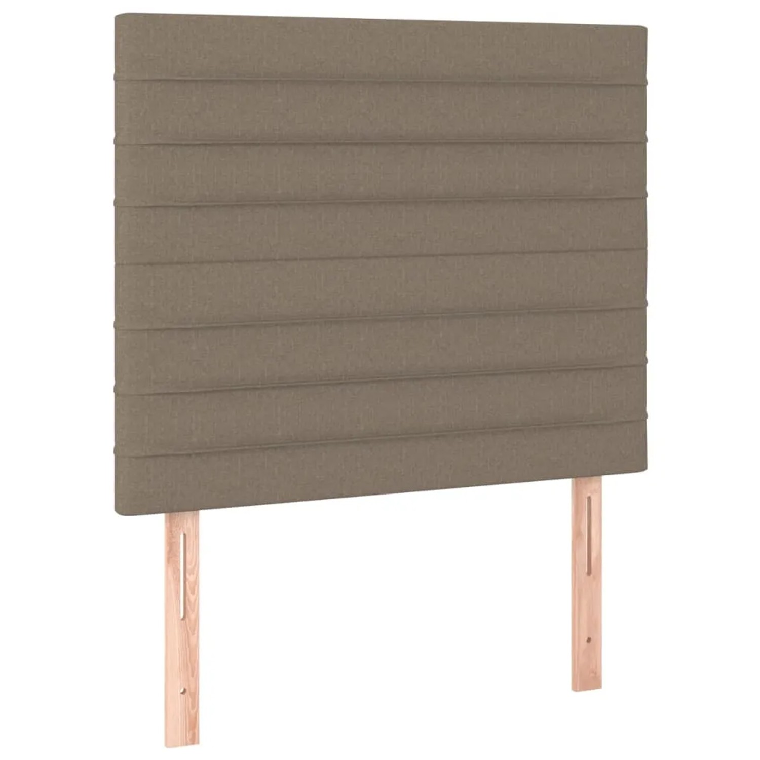 Boxspringbett Kopfteil in Taupe, Stoffbezug, Latten-Design für Betten im Schlafzimmer.