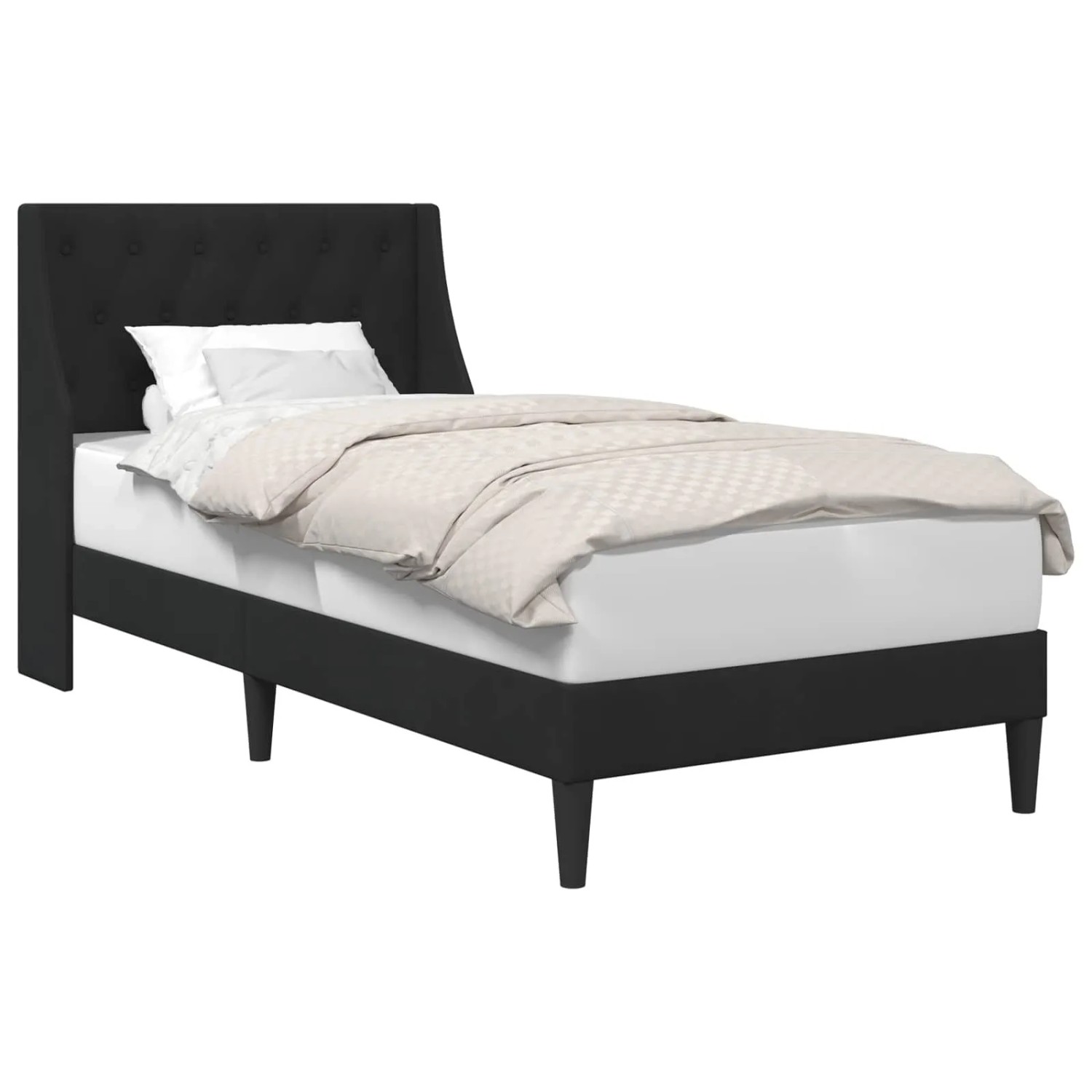 vidaXL Bettrahmen mit Kopfteil Schwarz 100 x 200 cm Samt 42027410