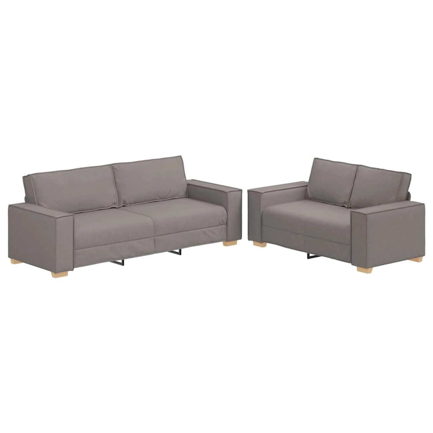 vidaXL 2-Tlg Sofagarnitur mit Kissen Taupe Stoff 3324697 günstig online kaufen