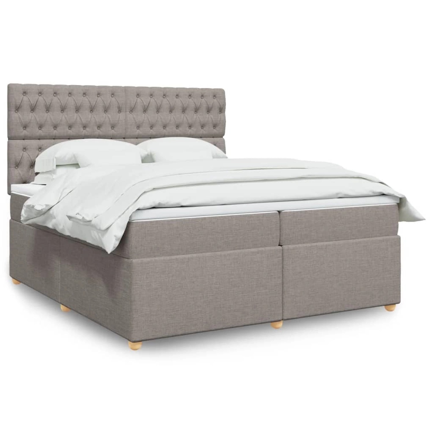 vidaXL Boxspringbett mit Matratze Taupe 200x200 cm Stoff 3293698 günstig online kaufen