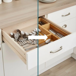 Relaxdays Schubladeneinsatz Bambus MDF Natur 5-teilig Pflegeleicht 27 cm x 12,5 cm x 5 cm 1 kg