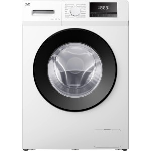 PKM WA7-ES1416DAI Frontlader-Waschmaschine, weiß, mit LED-Display und schwarzer Tür