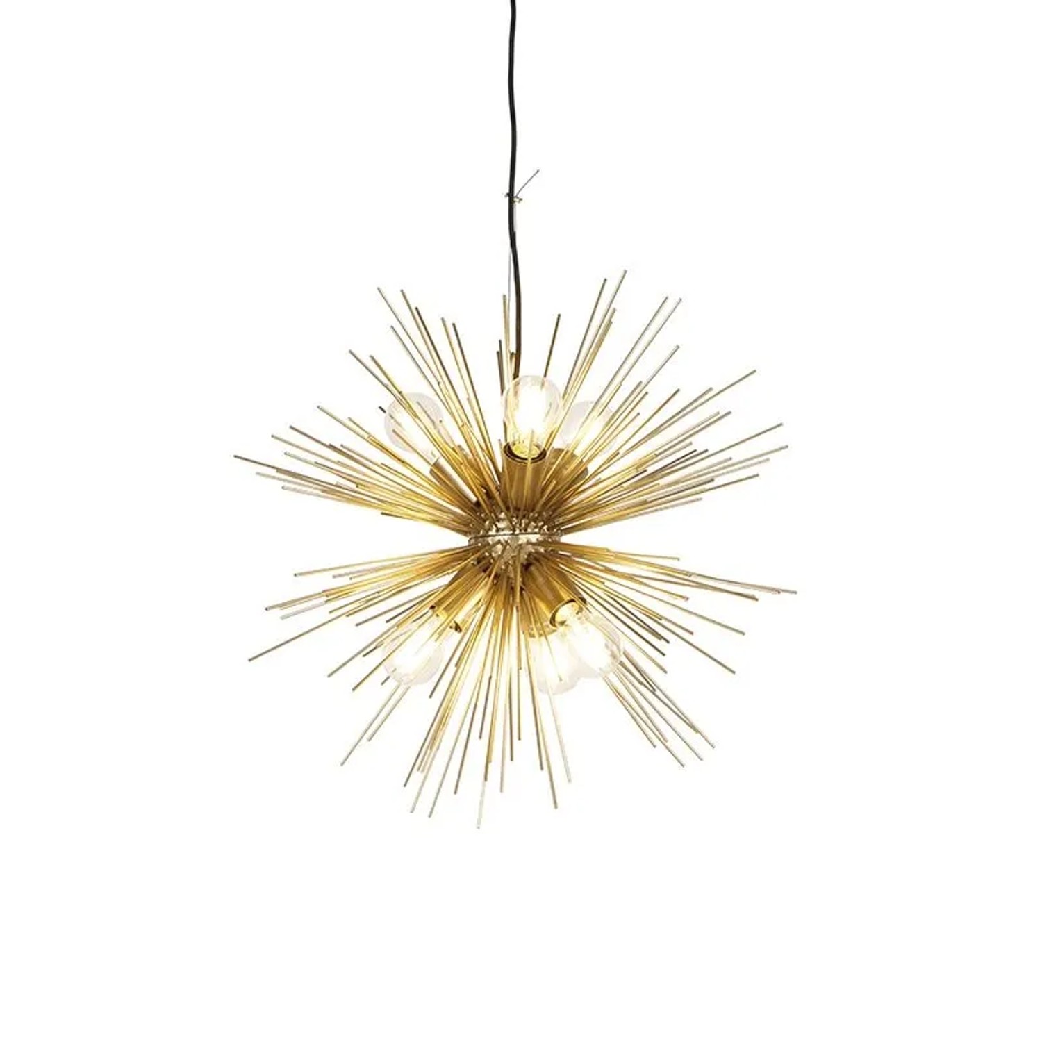 QAZQA Art Deco Hängelampe Gold 6 Licht Besen