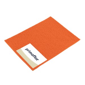 Musterstück Primaflor Eventteppich Podium in Orange. Flachfilz Teppichboden für Events.