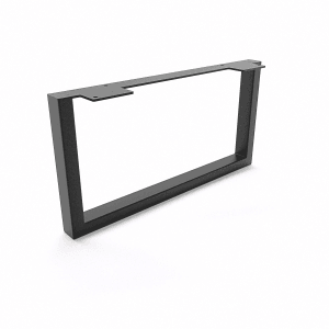 Schwarzes HEVVA Möbelbein GRAZ, 20 cm hoch, 40 cm tief, aus Metall.