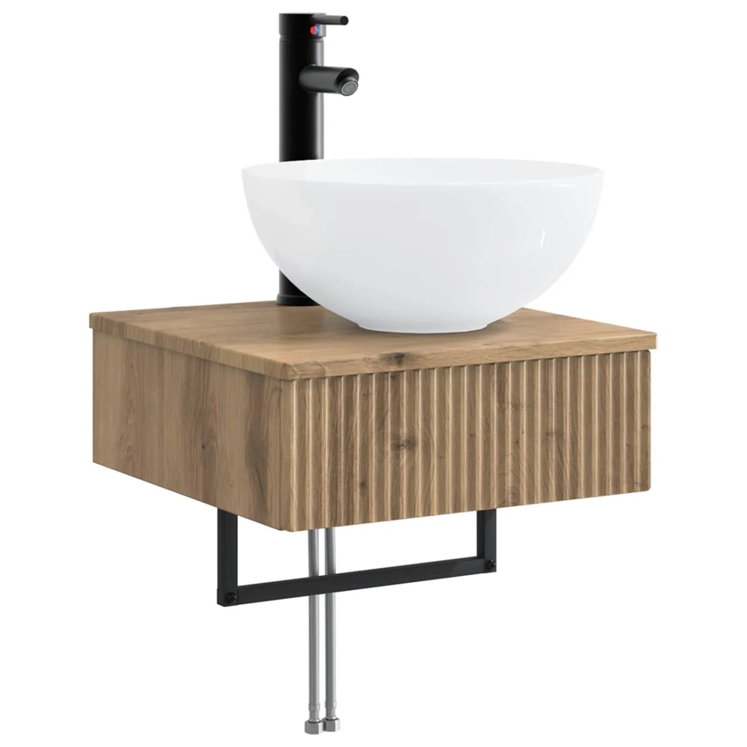 vidaXL Wandmontiertes Waschbecken Artisan-Eiche 40 x 41 x 40,5 cm 890187