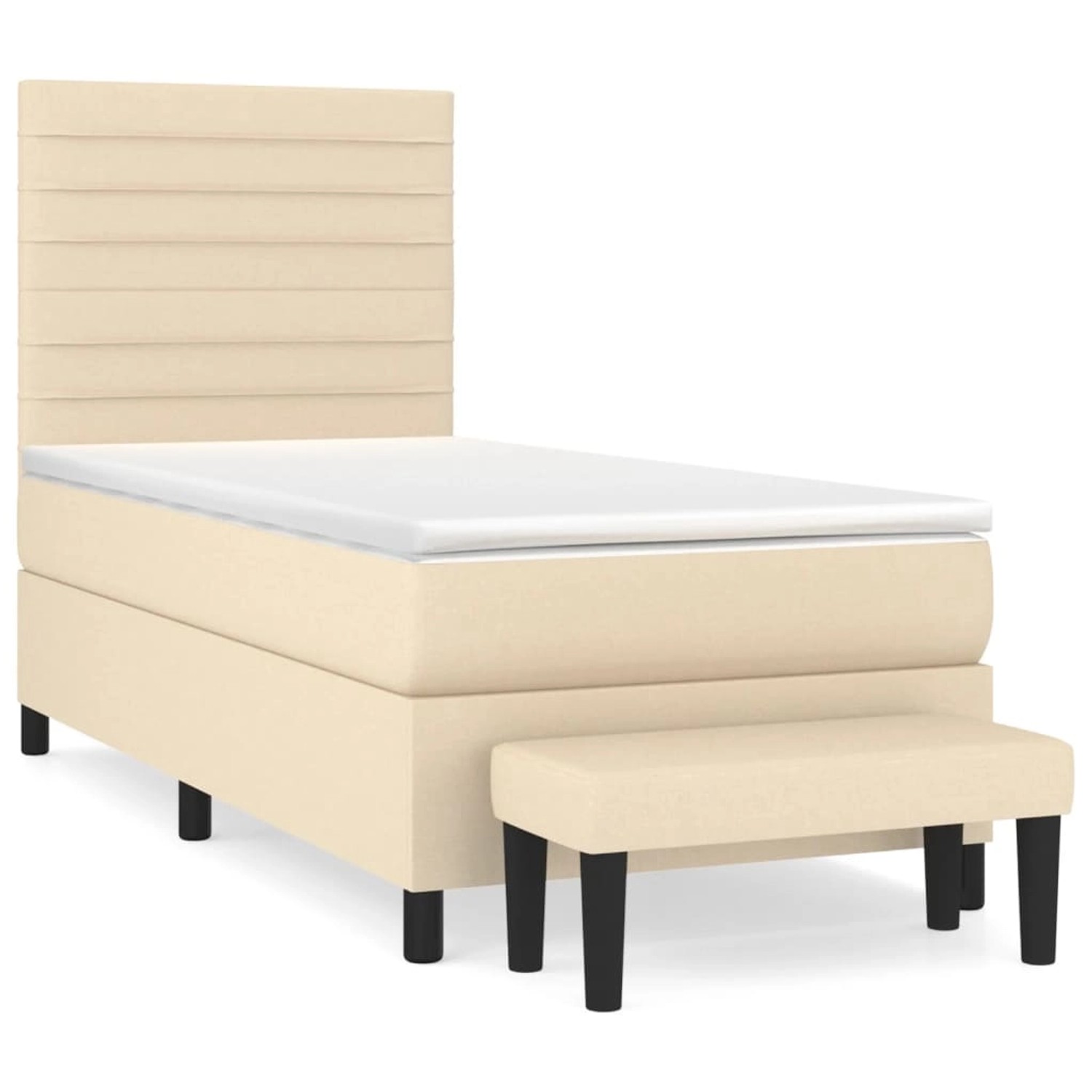 vidaXL Boxspringbett mit Matratze Creme 100x200 cm Stoff1358538 günstig online kaufen