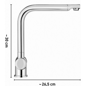 baliv Küchenarmatur KI-1070 Chrom, Einhebelmischer mit hohem, schwenkbarem Auslauf.
