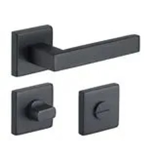 MeinTürgriff Drückergarnitur Trento Schwarz Türdrücker Eckig WC