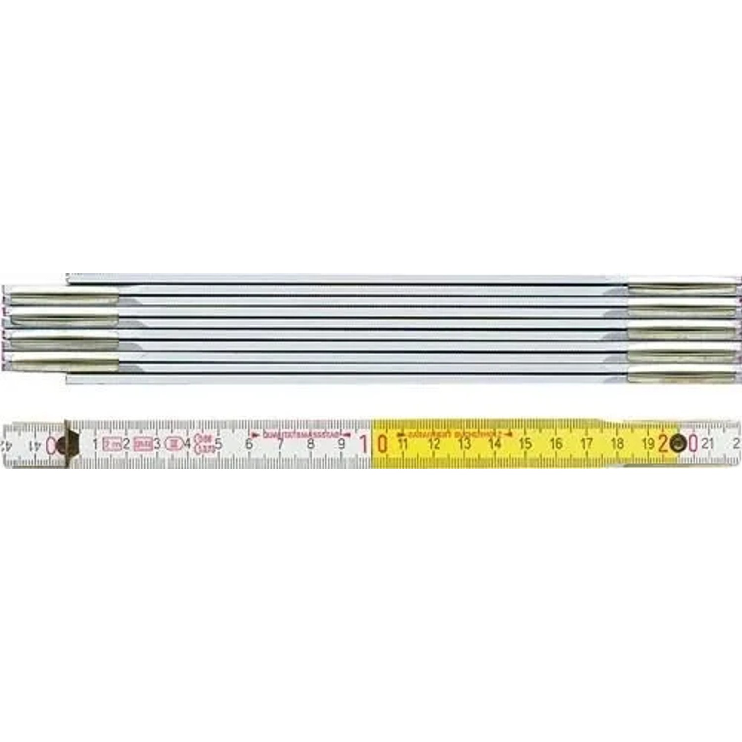 BMI Gliedermaßstab 9802 L 2M B 16Mm Mm Cm EG III Buche Weiß Gelb 982980200