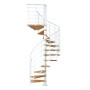 Weiße Dolle Spindeltreppe Oslo mit Buchenholzstufen, spiralförmig gewendelt.