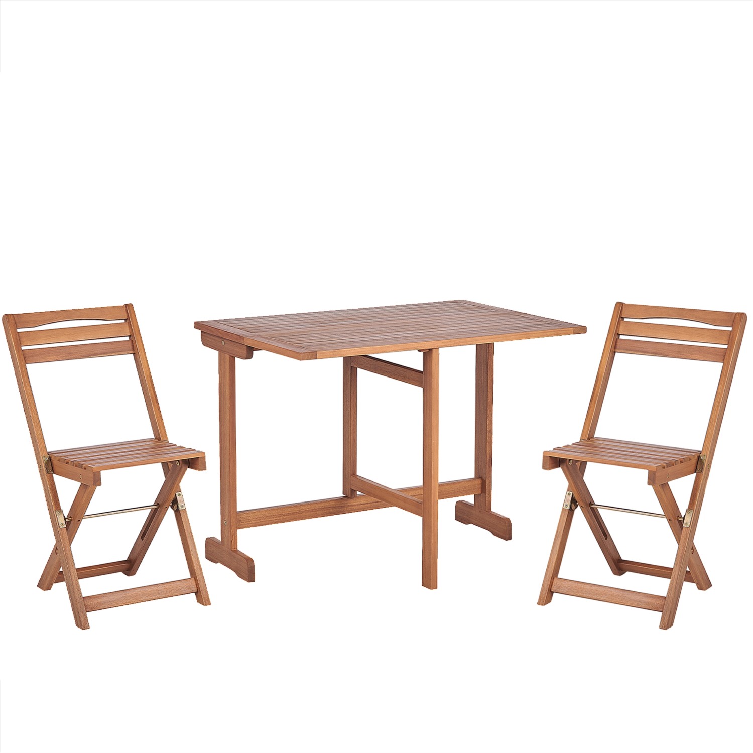 Beliani Bistro Set LENOLA Heller Holzfarbton 65 x95 x72