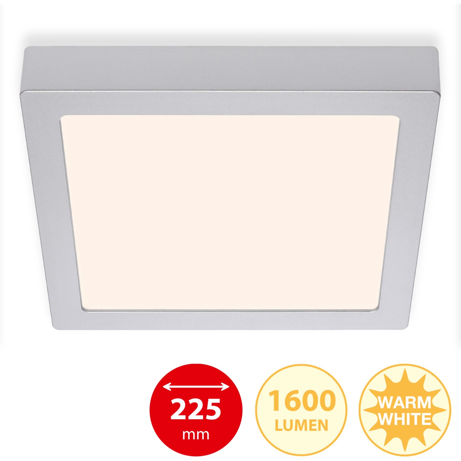 Briloner LED-Decken-& Wandlampe Fire Chrom Matt 16,5 W