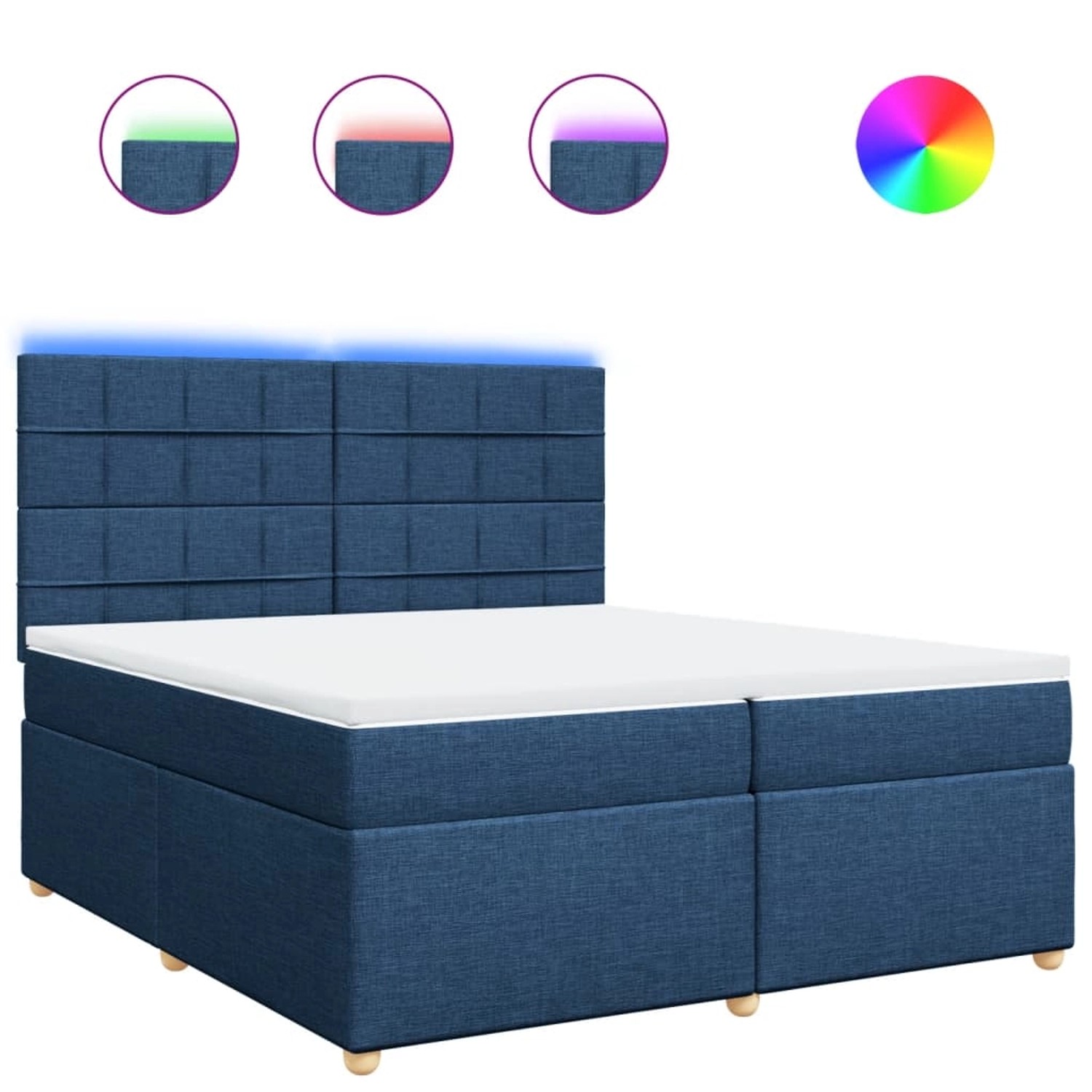vidaXL Boxspringbett mit Matratze Blau 200x200 cm Stoff 3293693 günstig online kaufen