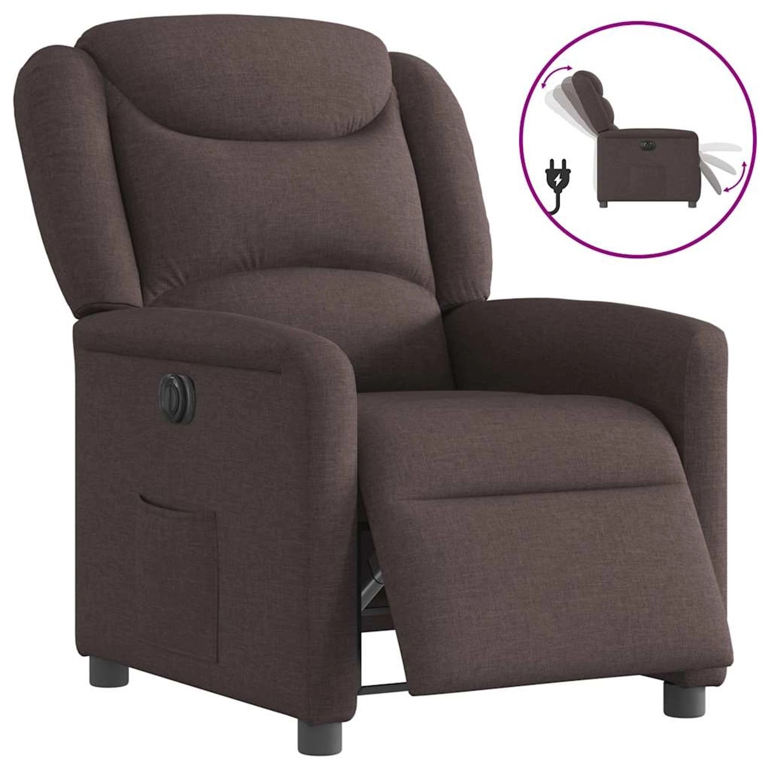 vidaXL Relaxsessel Elektrisch Dunkelbraun Stoff 3303179 günstig online kaufen