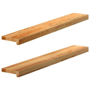 vidaXL Fensterbänke 2 Stk Hellbraun 100x15x2 cm Massivholz Eiche 4009128