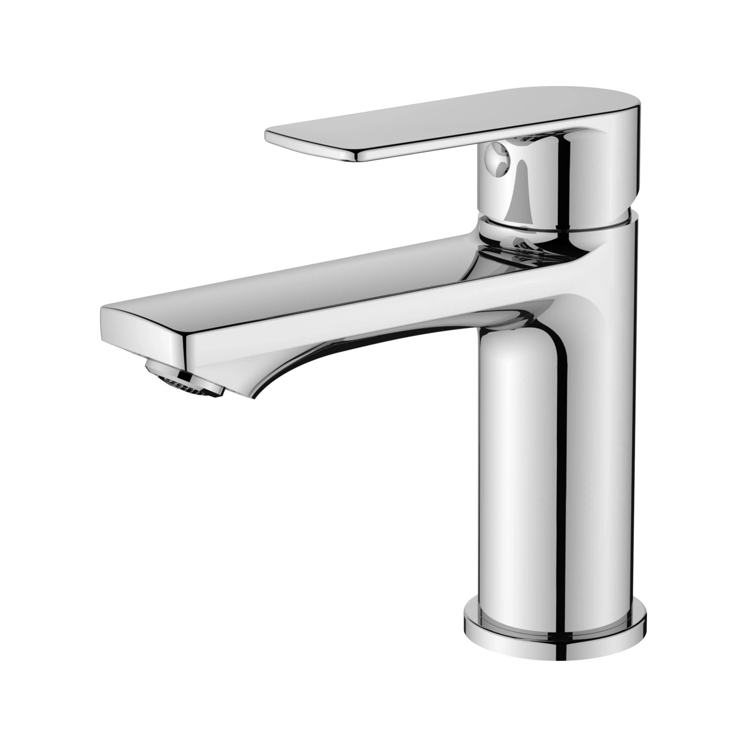 AICA Einhandmischer Niedrige Waschtischarmatur Druckguss Zink-Kunststoff KTW Keramikkartusche Versteckter Perlator Chrom Bad Wasserhahn