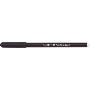 Giotto Turbo Color Fasermaler, Stift in Schwarz mit weißer Spitze.