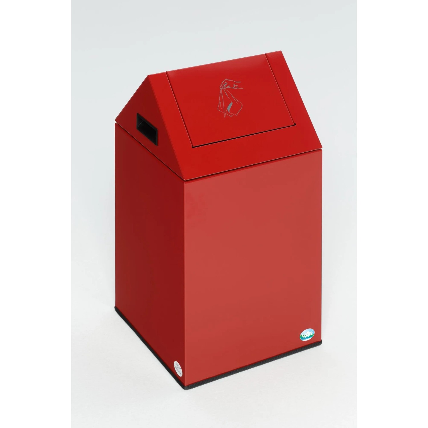 PROREGAL Selbstlöschender Putzwollkasten Mit Pendelklappe HxBxT 60 x 32 x 32 cm Stahl Rot