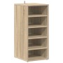 Schuhschrank Sonoma-Eiche aus Holzwerkstoff mit 5 offenen Fächern, rechteckig, zur Wandmontage.