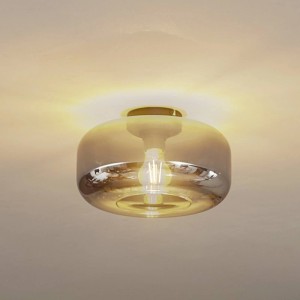 Lindby Deckenlampe Hildur 10030743 in Alu aus Glas 1-flammig E27 Wohnzimmerleuchte